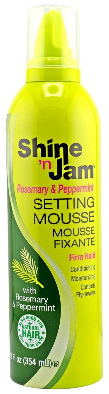 Shine n Jam Setting Mousse Firm Hold with Rosemary and Peppermint 12 oz - ANNS BEAUTY SUPPLY